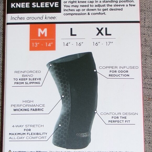 Copper Fit Freedom Knee Compression Sleeve-Medium NEW - Picture 2 of 2